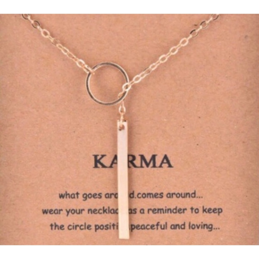 Dogeared Karma Gold Loop and Bar Necklace